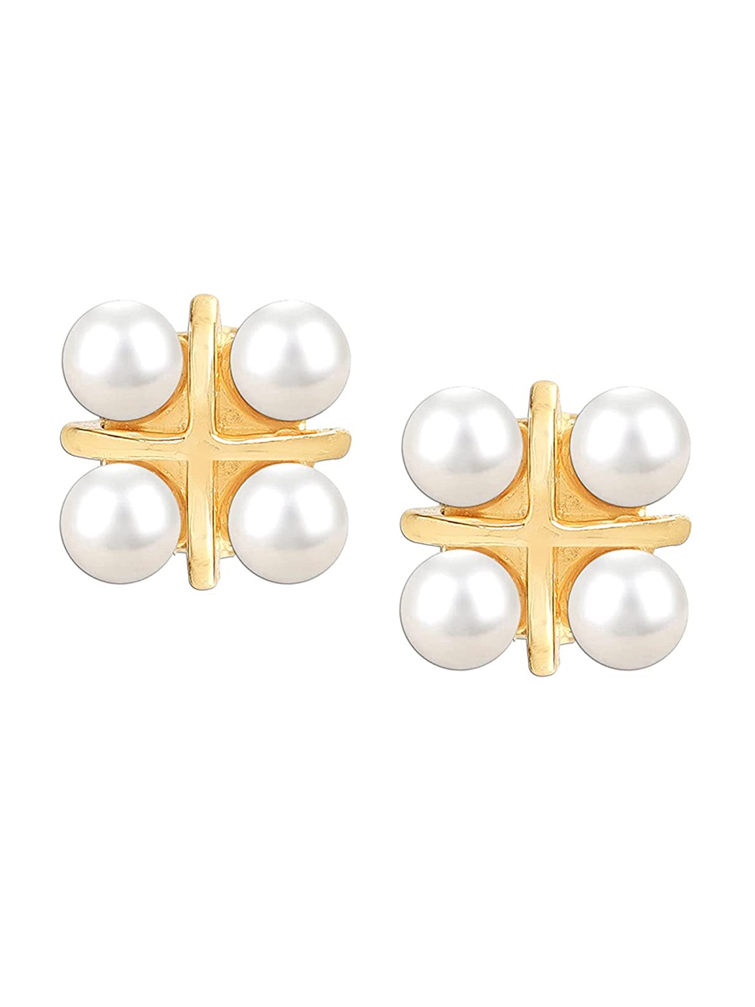 

LeCalla Gold-Toned Contemporary Studs Earrings