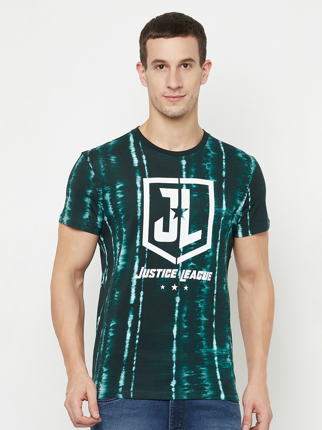 

Octave Men Green & White Printed T-shirt
