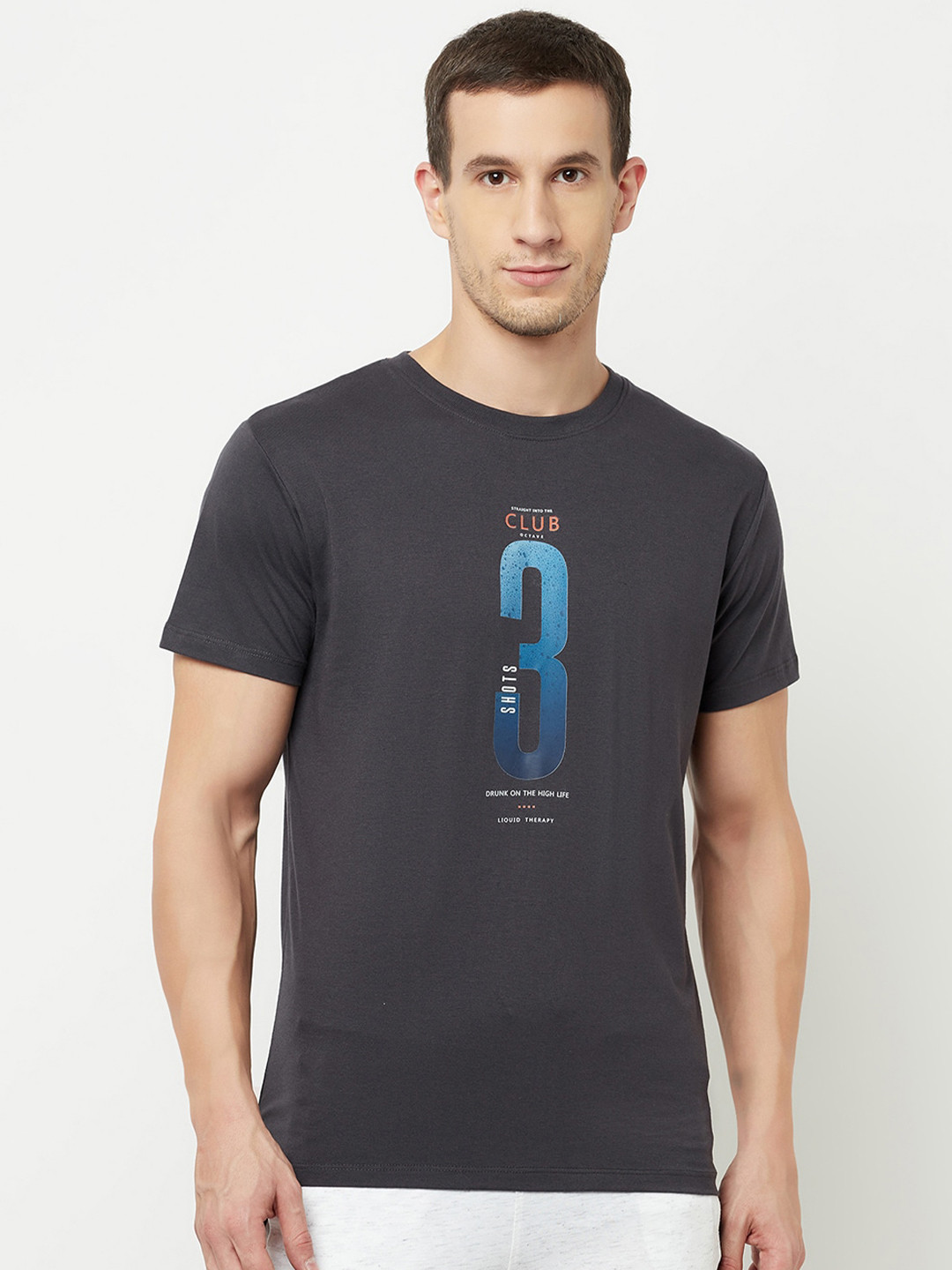 

Octave Men Black Typography Printed T-shirt