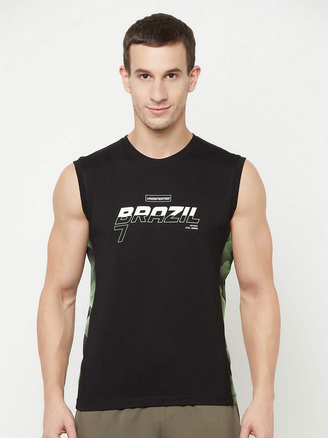 

Octave Men Black Typography Printed T-shirt