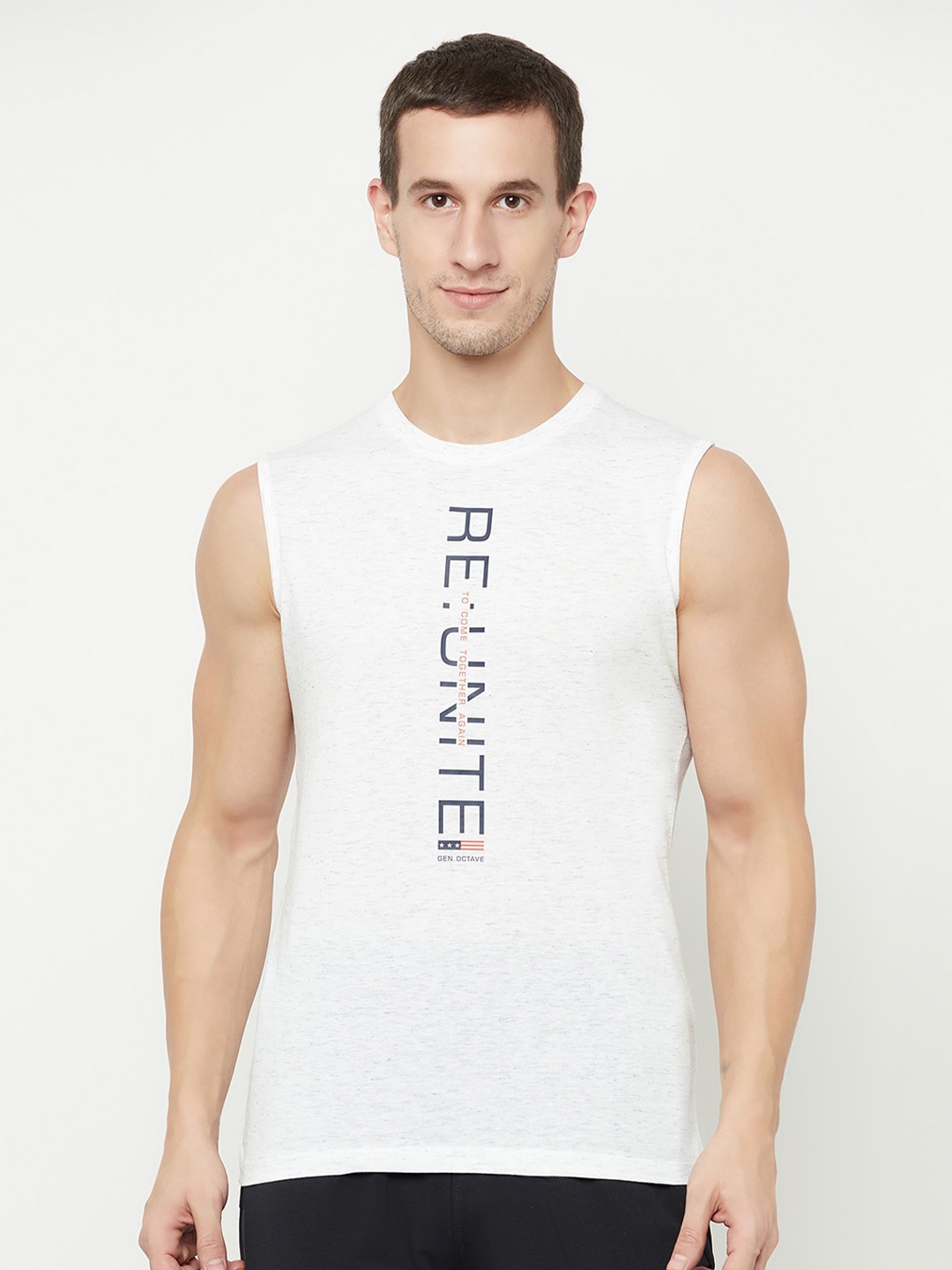 

Octave Men White & Black Typography Printed T-shirt