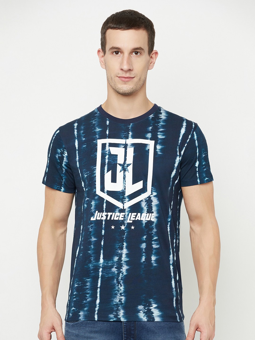 

Octave Men Blue & White Typography Printed T-shirt