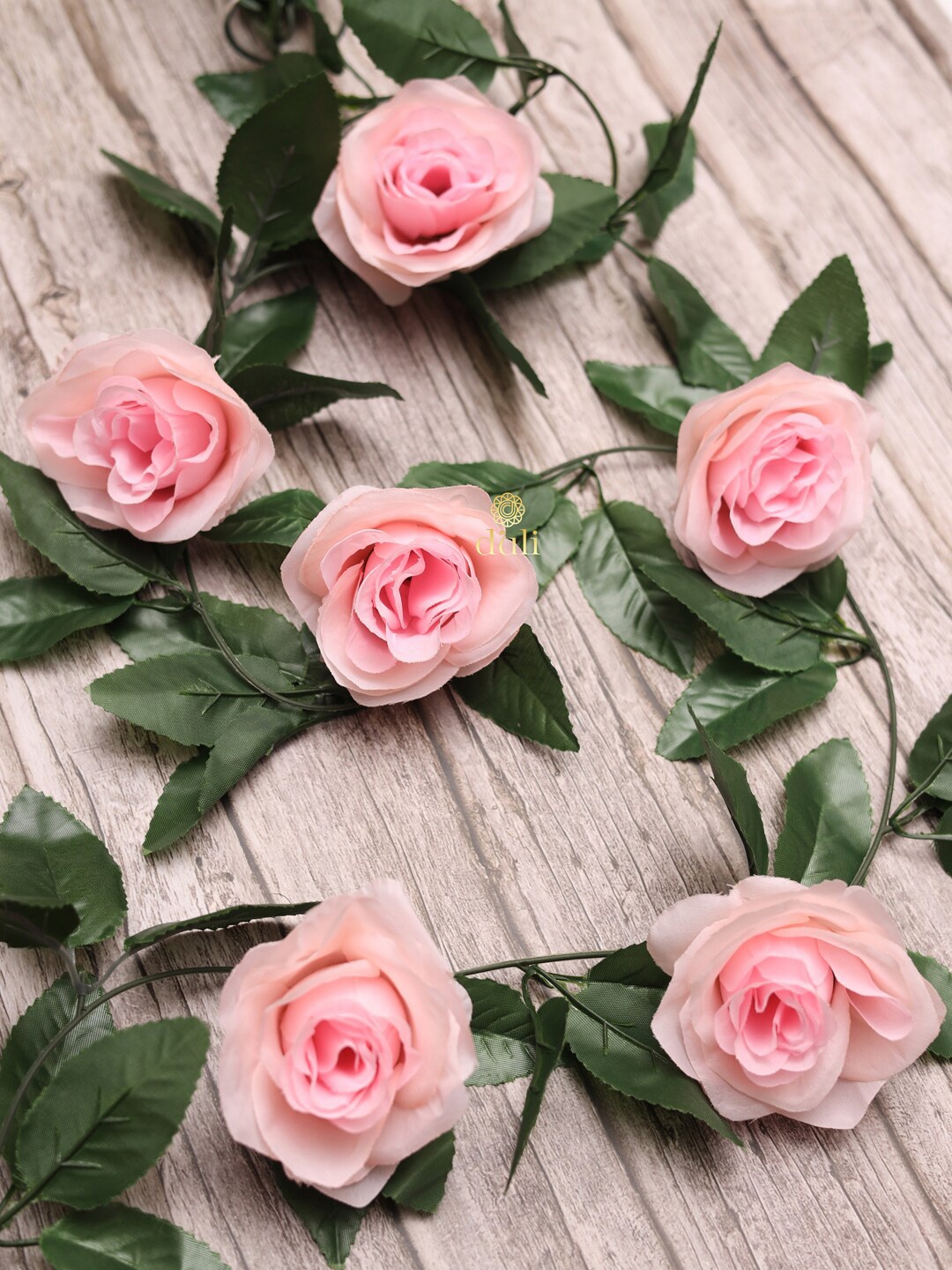 

DULI Light-Pink Rose Flower Creeper Vine