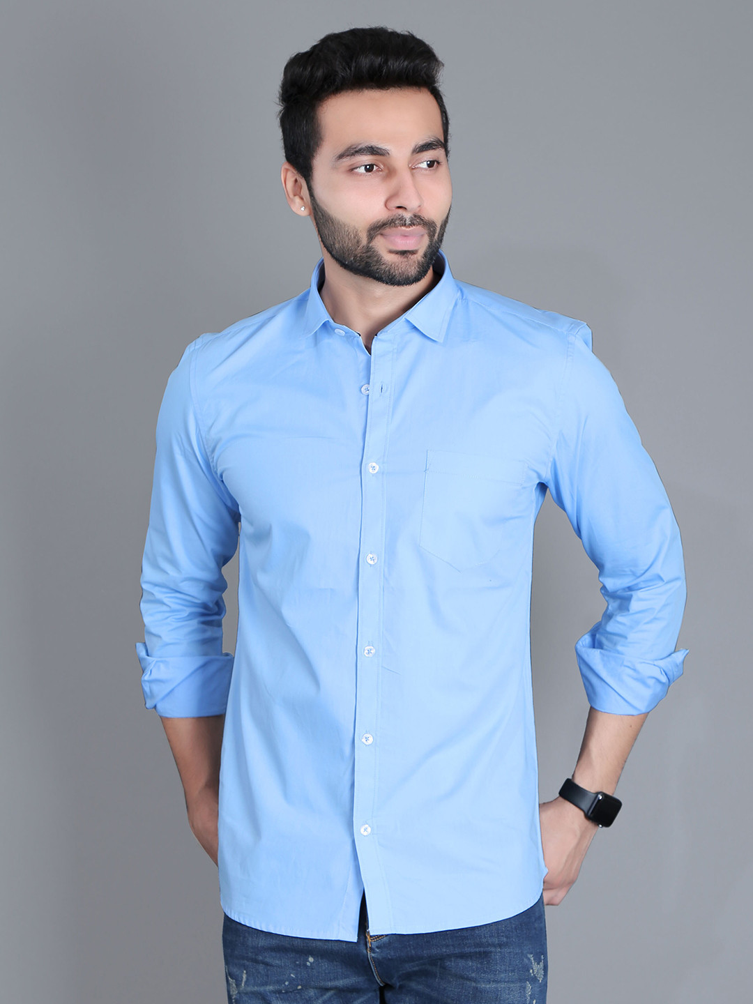 

5TH ANFOLD Men Blue Slim Fit Casual Shirt