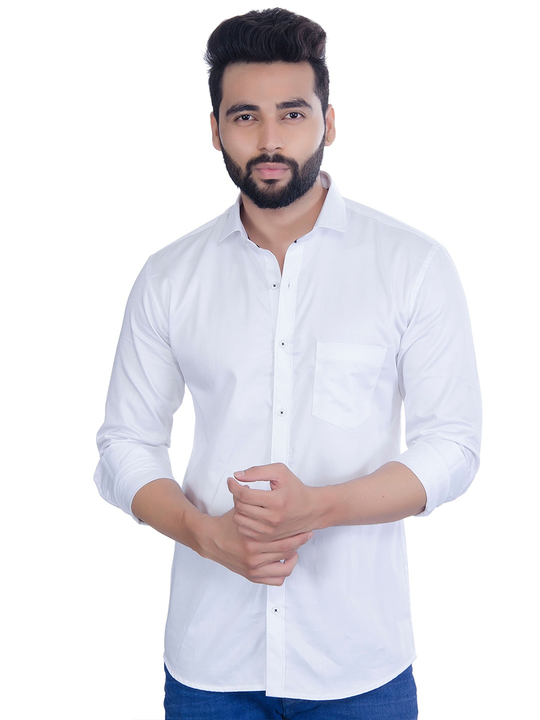 

5TH ANFOLD Men White Slim Fit Casual Shirt