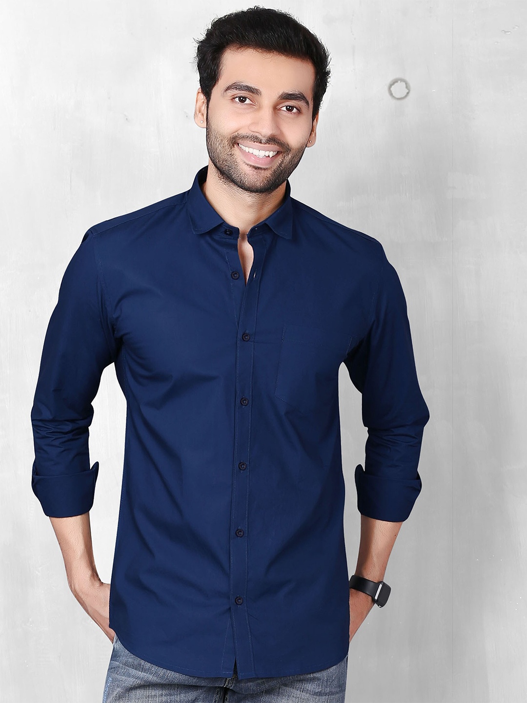 

5TH ANFOLD Men Blue Slim Fit Casual Shirt