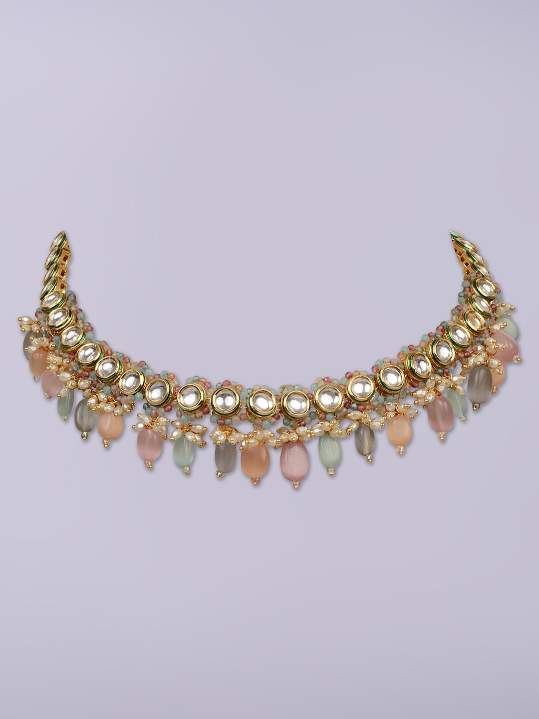 

D'oro Multi-coloutred Gold-Plated Choker Necklace