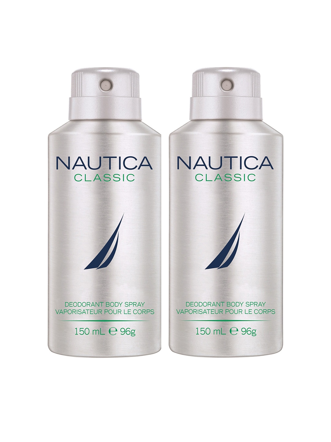 

Nautica Men Set of 2 Classic Deodorant Spray 150 ml each, White