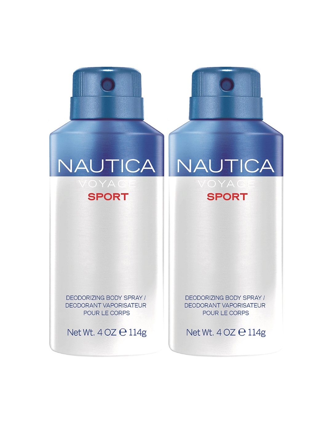 

Nautica Men Set of 2 Voyage Sport Deodorant Sprays - 150ml each, Silver