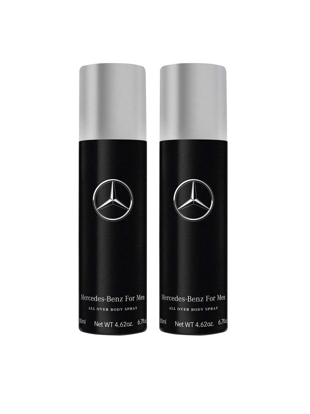 

Mercedes Benz Men Set of 2 Deodorant All Over Body Spray - 200 ml Each, Black