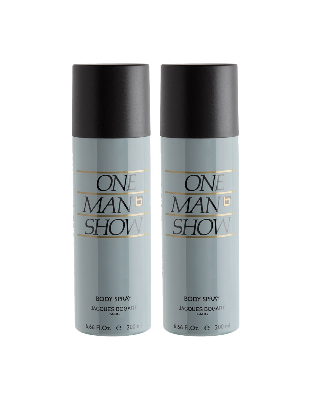 

JACQUES BOGART Men Set of 2 One Man Show Deodorant Body Spray - 200 ml Each, Blue