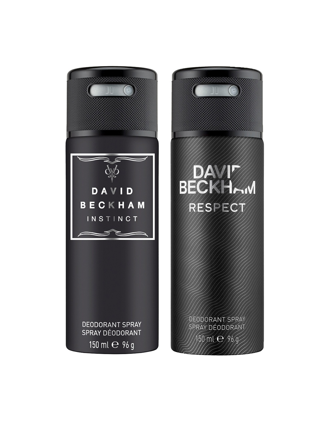 

DAVID BECKHAM Men Combo of Instinct & Respect Deodorant Spray - 150 ml Each, Black
