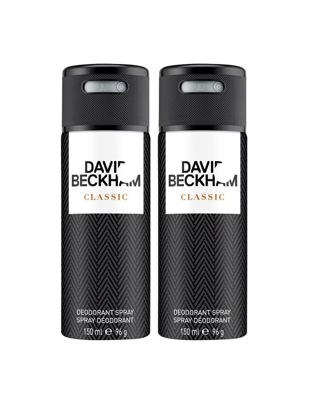 

DAVID BECKHAM Men Set of 2 Classic Deodorant Body Spray - 150 ml Each, Black