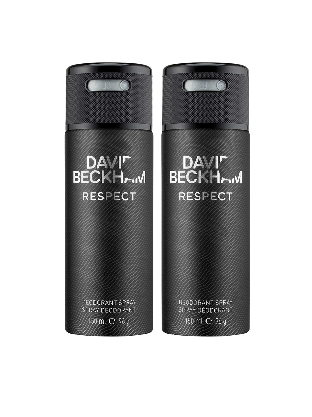 

DAVID BECKHAM Men Set of 2 Respect Deodorant Body Spray - 150 ml Each, Black
