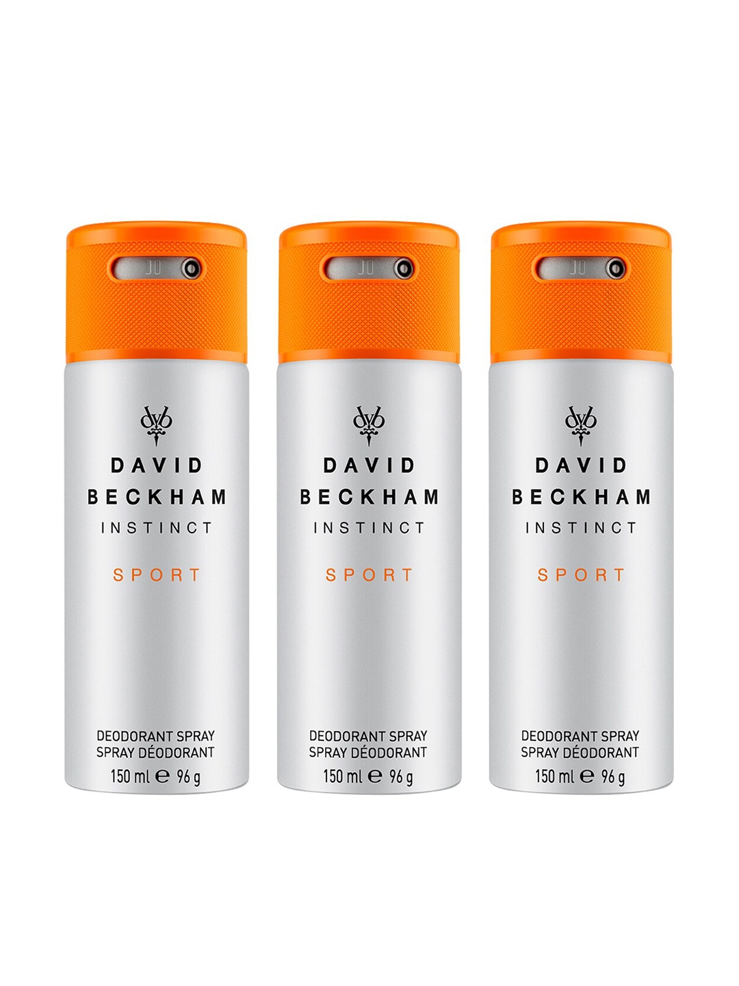 

DAVID BECKHAM Men Set of 3 Instinct Sport Deodorant Body Spray - 150 ml Each, Grey