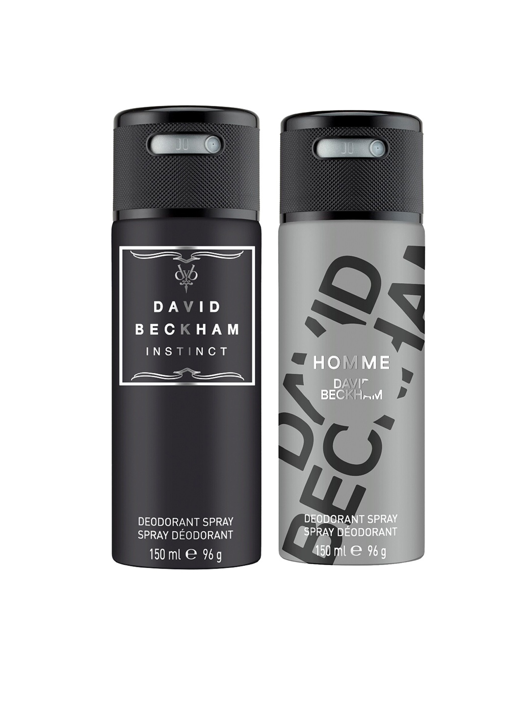 

DAVID BECKHAM Men Combo of Instinct & Homme Deodorant Body Spray - 150 ml Each, Black