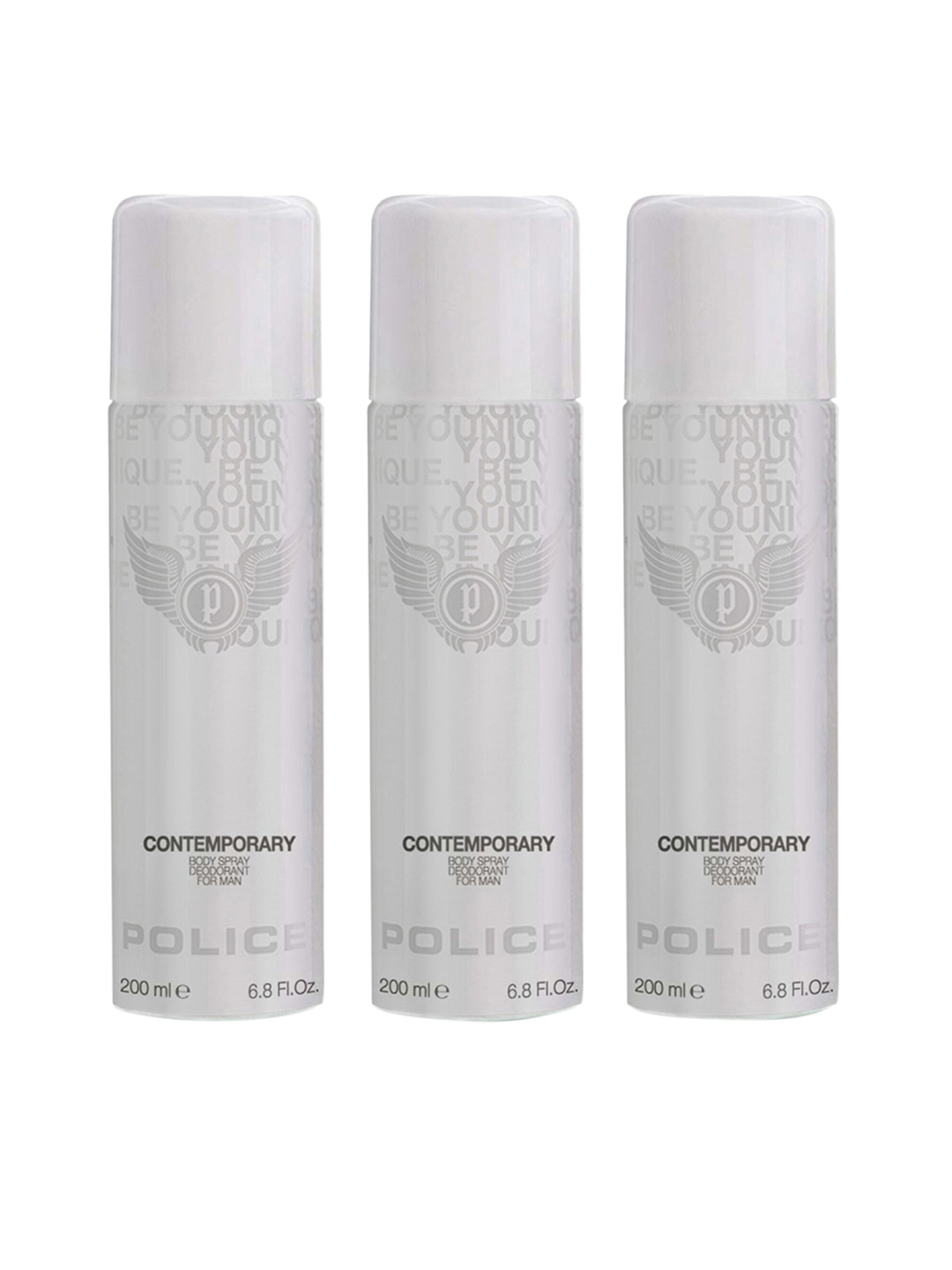 

Police Men Set of 3 Contemporary Deodorant Spray - 200 ml Each, Grey