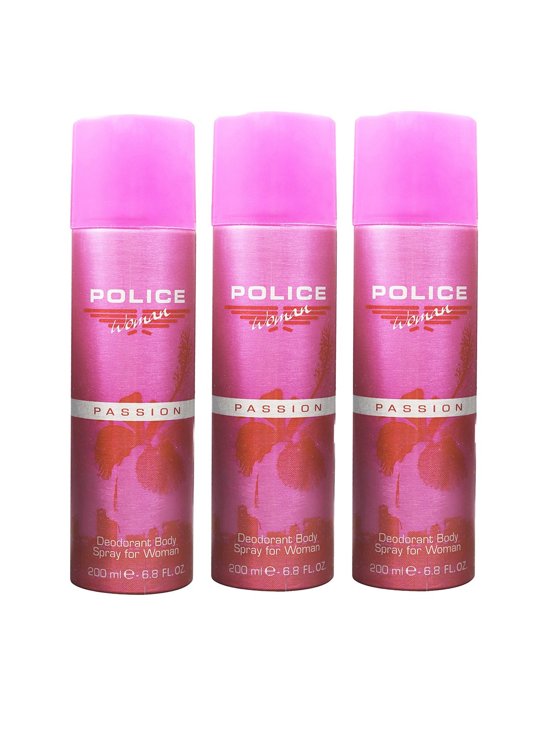 

Police Women Set of 3 Passion Deodorant Spray - 200 ml Each, Pink