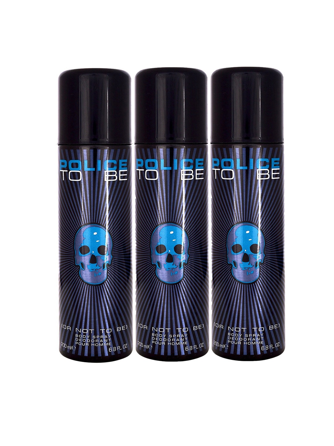 

Police Men Set of 3 To Be Or Not To Be Deodorant Body Spray - 200 ml Each, Blue