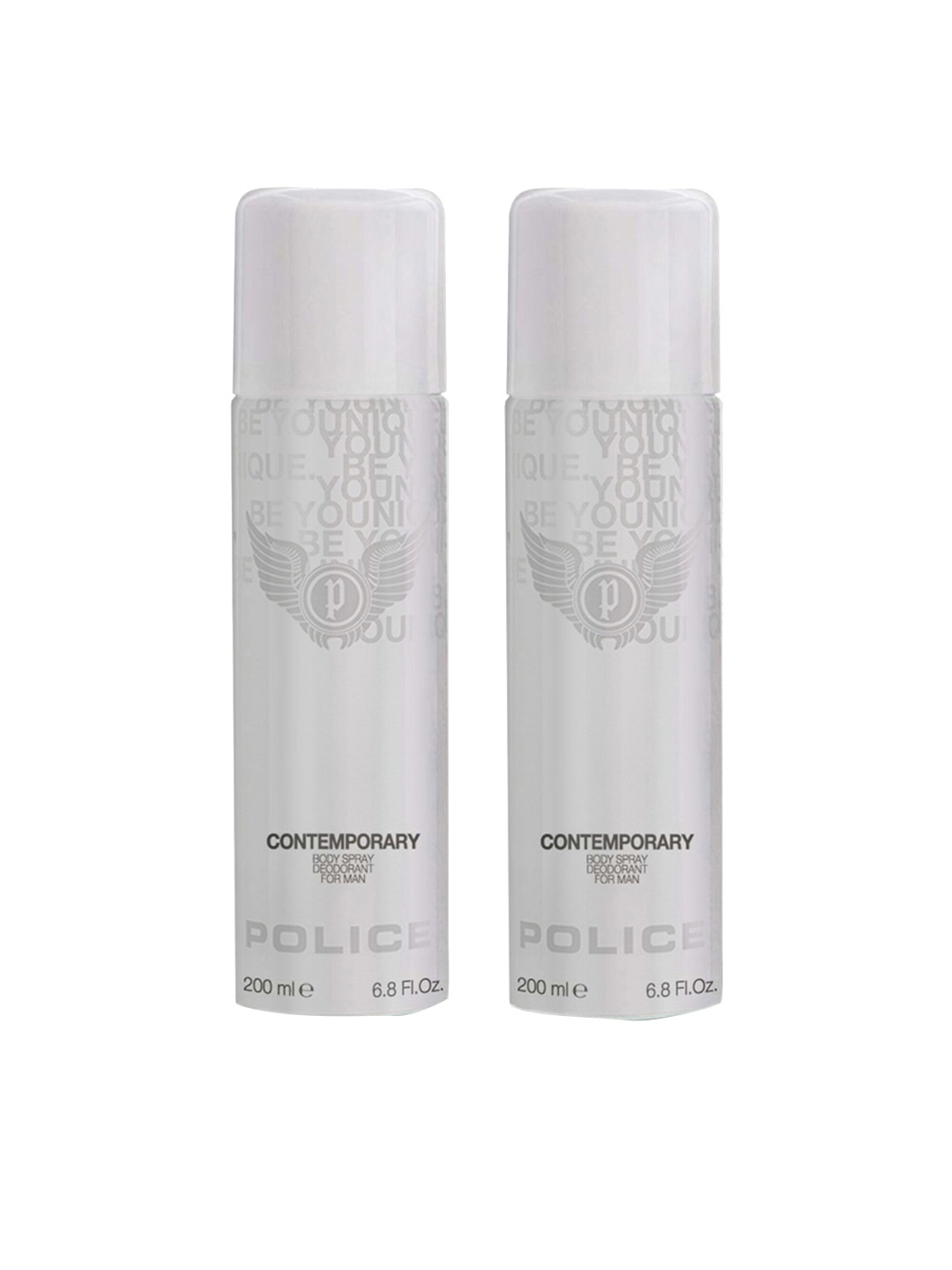 Police Men Set of 2 Contemporary Deodorant Spray - 200 ml Each, Grey