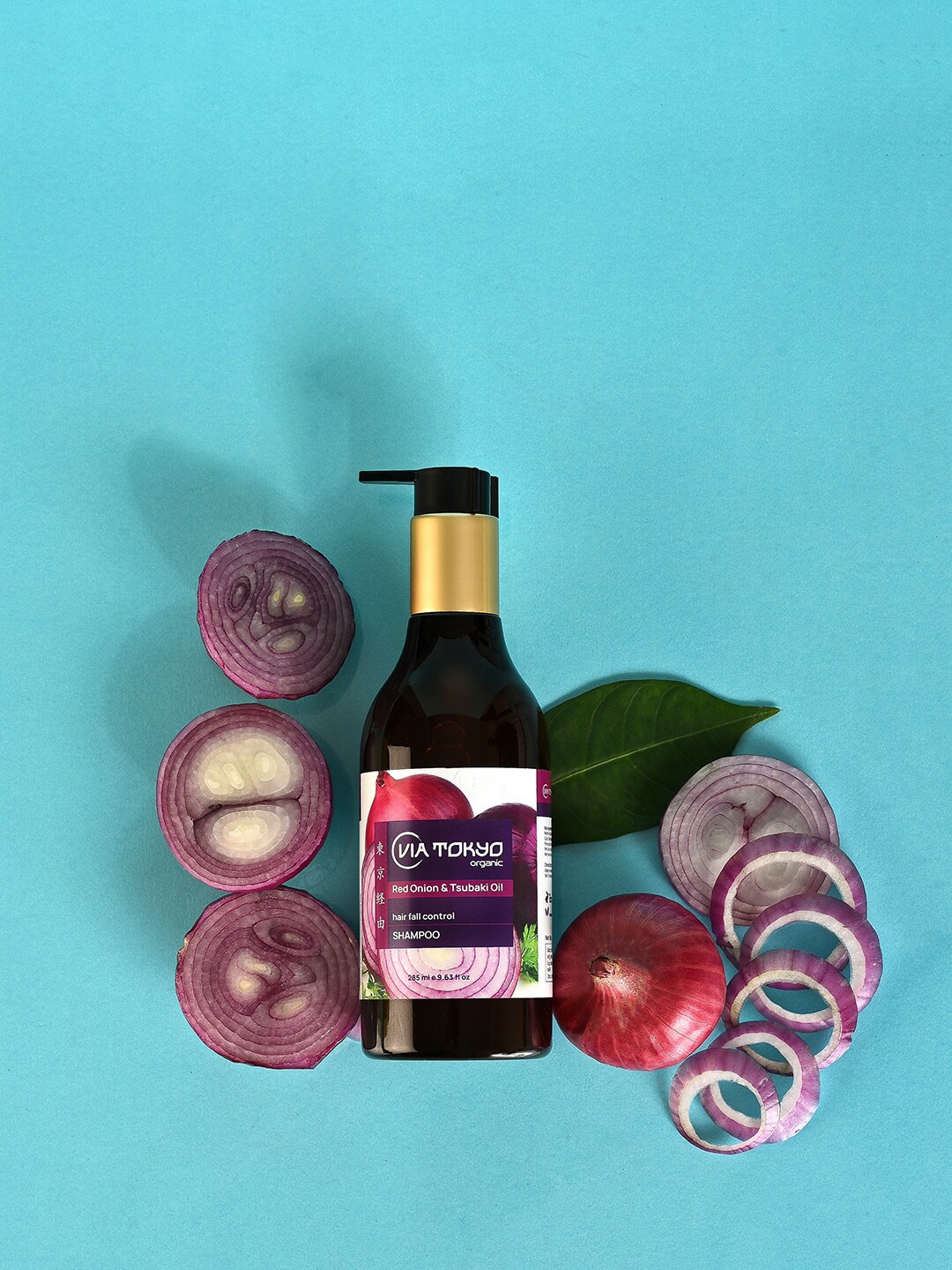 

VIA TOKYO ORGANIC Red Onion & Tsubaki Oil Hair Fall Control Shampoo 285 ml, Black