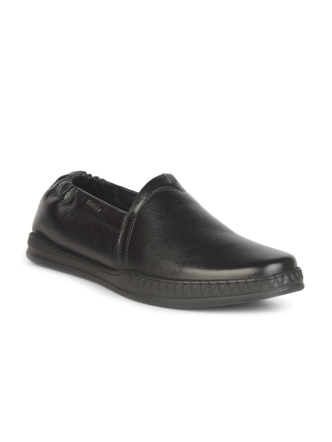 

Liberty Men Black Leather Slip-On Sneakers
