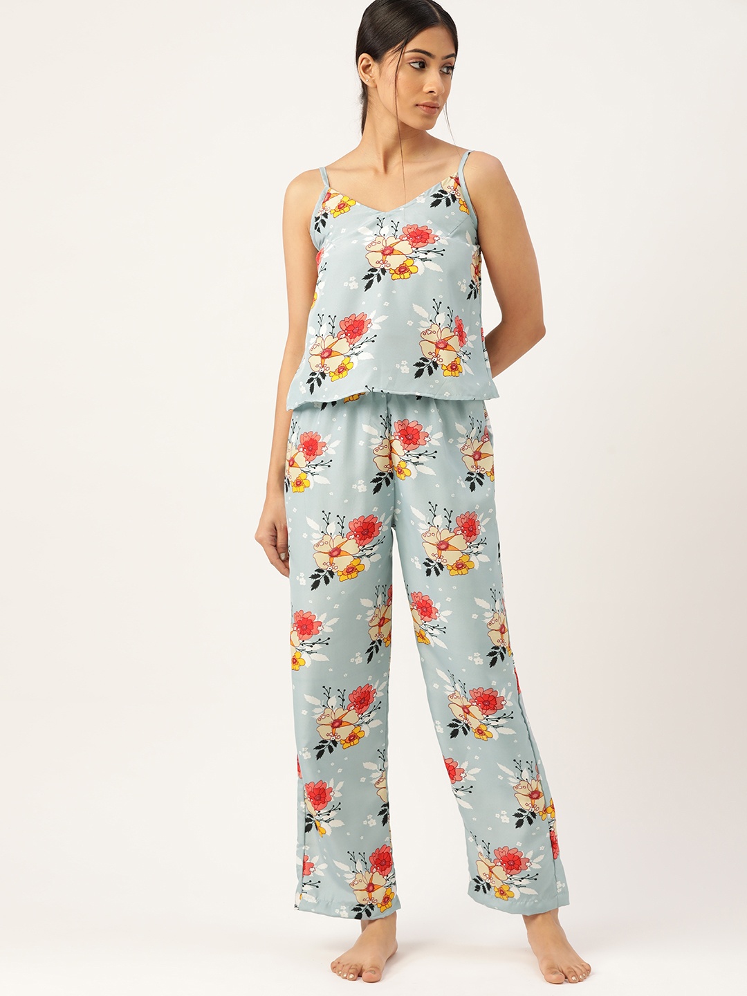 

ETC Women Blue & Pink Printed Night suit
