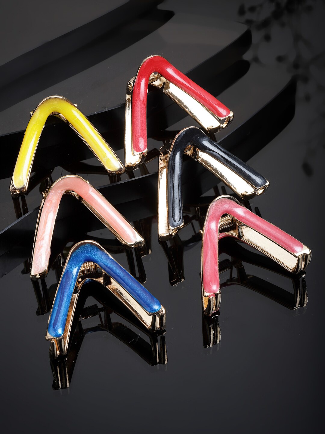 

VOGUE PANASH Women Gold-Plated of 6 Claw Clips