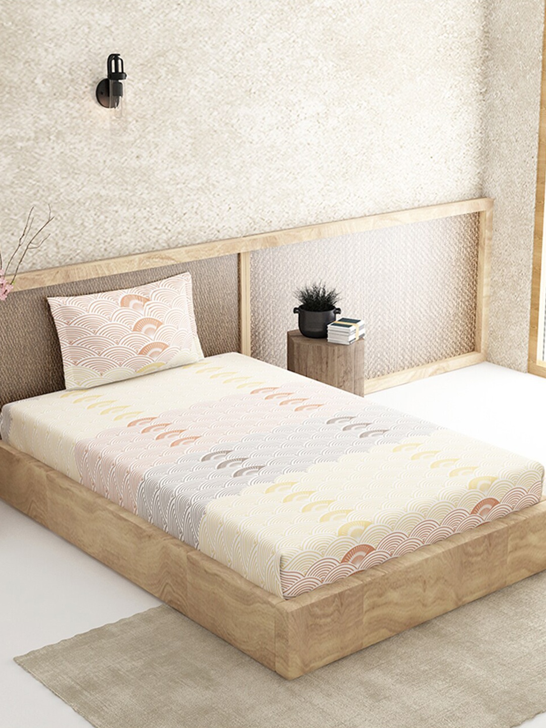 

Duroflex Brown & Off White 144 TC Pure Cotton Single Bedsheet with 1 Pillow Cover