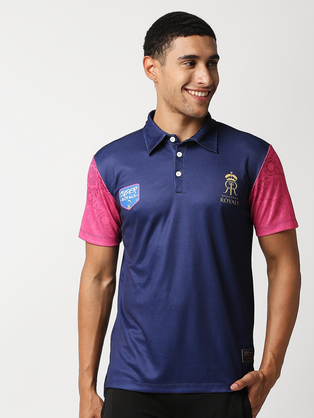 

GullyActive Men Navy Blue Colourblocked Polo Collar T-shirt