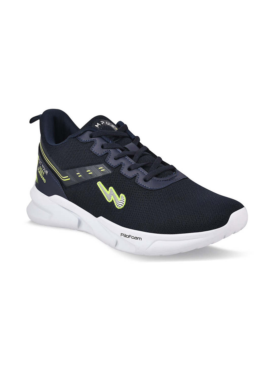 

Campus Men Navy Blue & Green Mesh Running Shoes