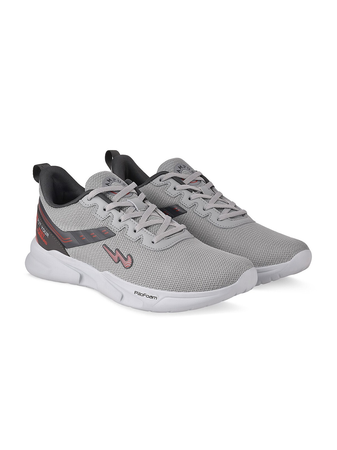 

Campus Men Grey Mesh Lace Up Running Shoes