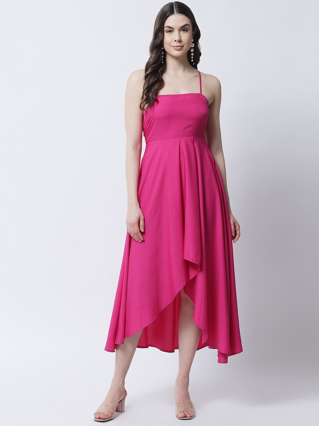 

emeros Women Magenta Crepe Backless A Line Mini Dress