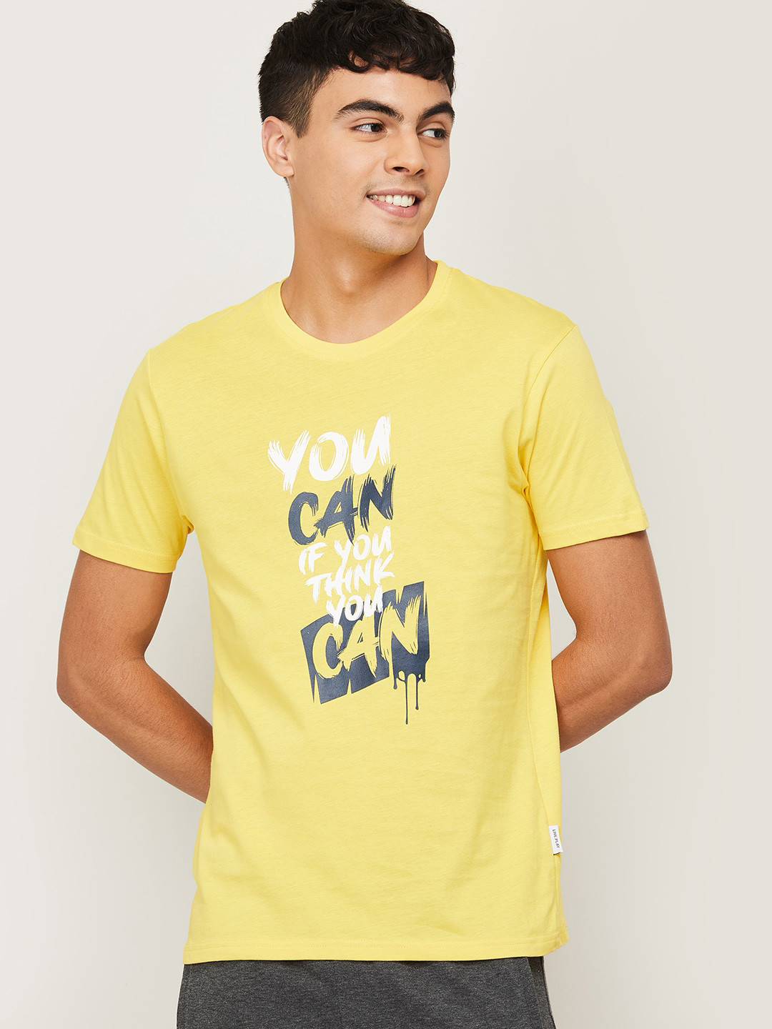 

Fame Forever by Lifestyle Men Yellow Typography Printed T-shirt