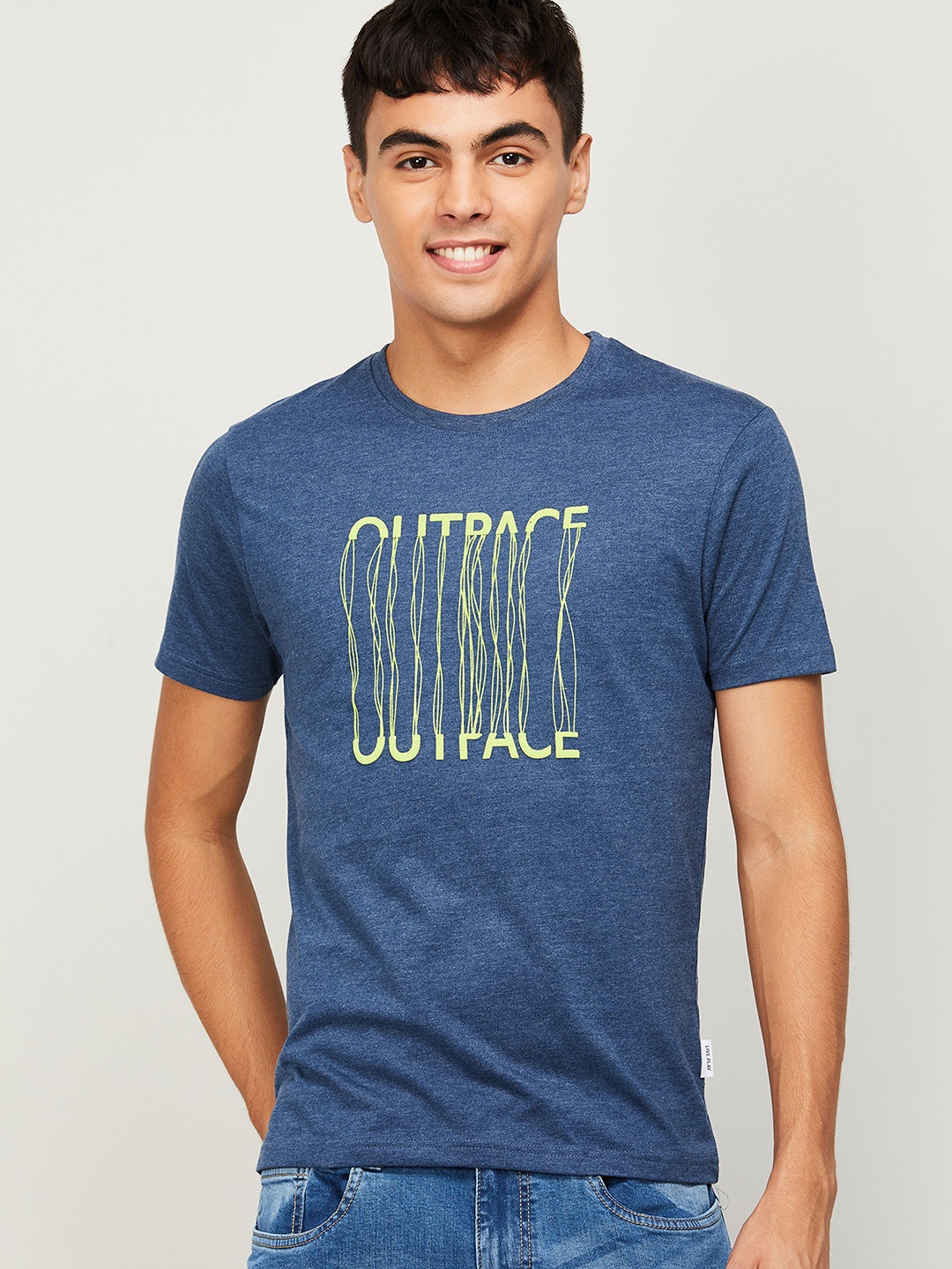 

Fame Forever by Lifestyle Men Navy Blue Typography Printed T-shirt