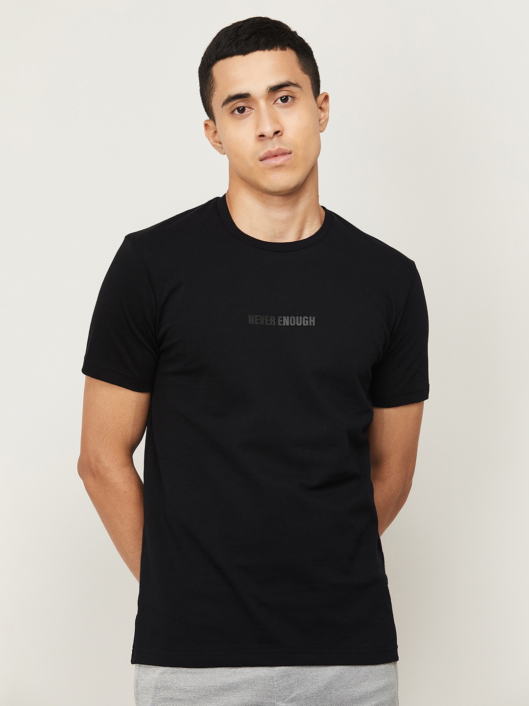 

Kappa Men Black Slim Fit T-shirt