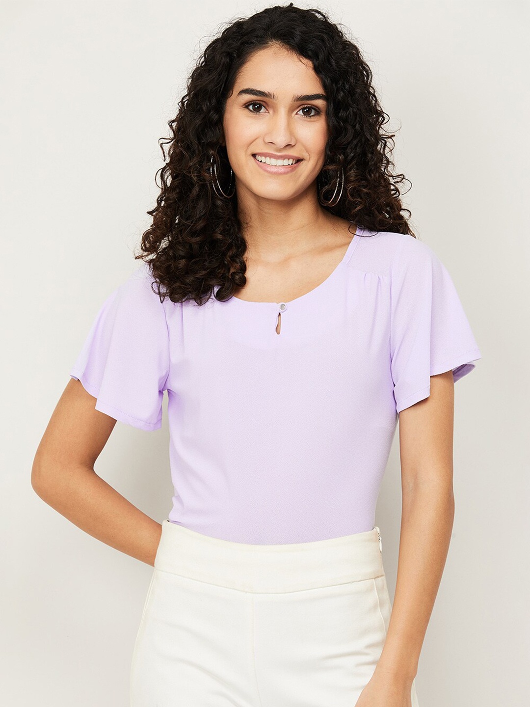 

Bossini Purple Keyhole Neck Top