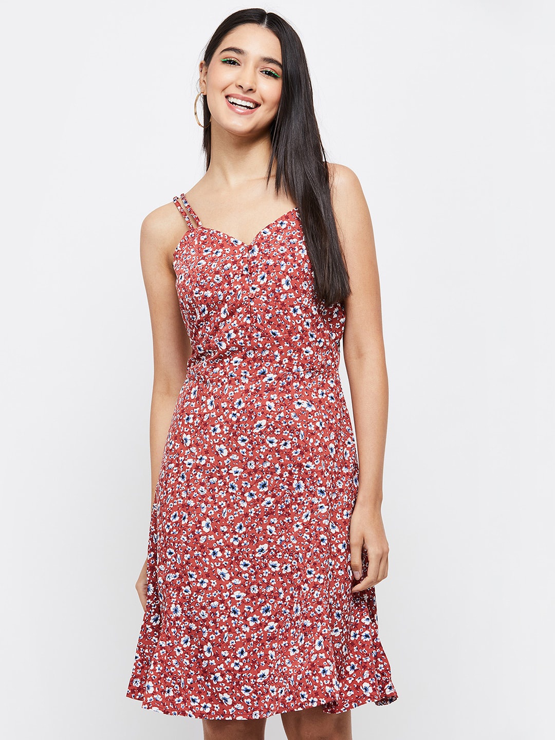 

max Red Floral Dress