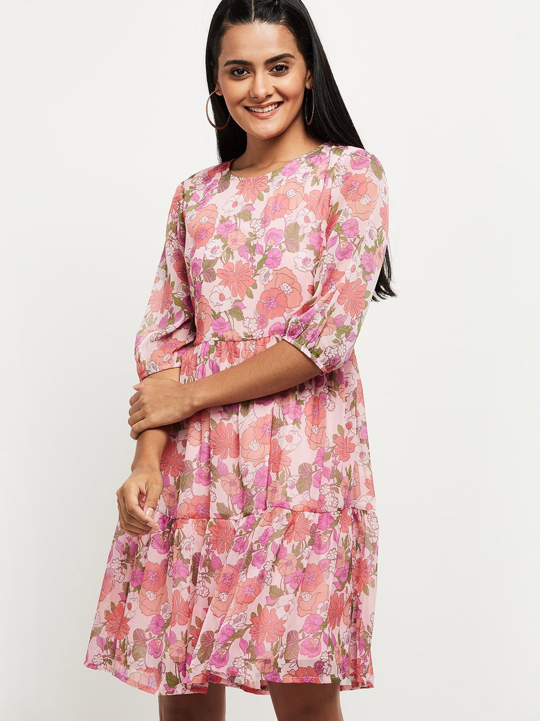 

max Pink Floral Dress