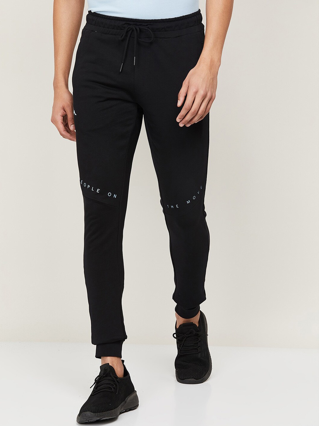 

Kappa Men Black Solid Slim-Fit Track Pants