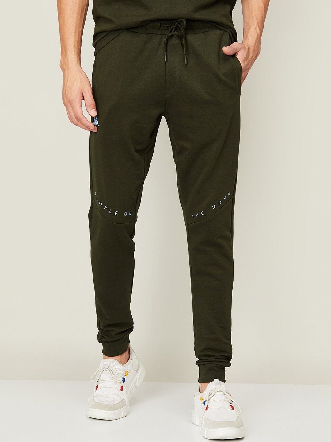 

Kappa Men Olive Green Solid Joggers