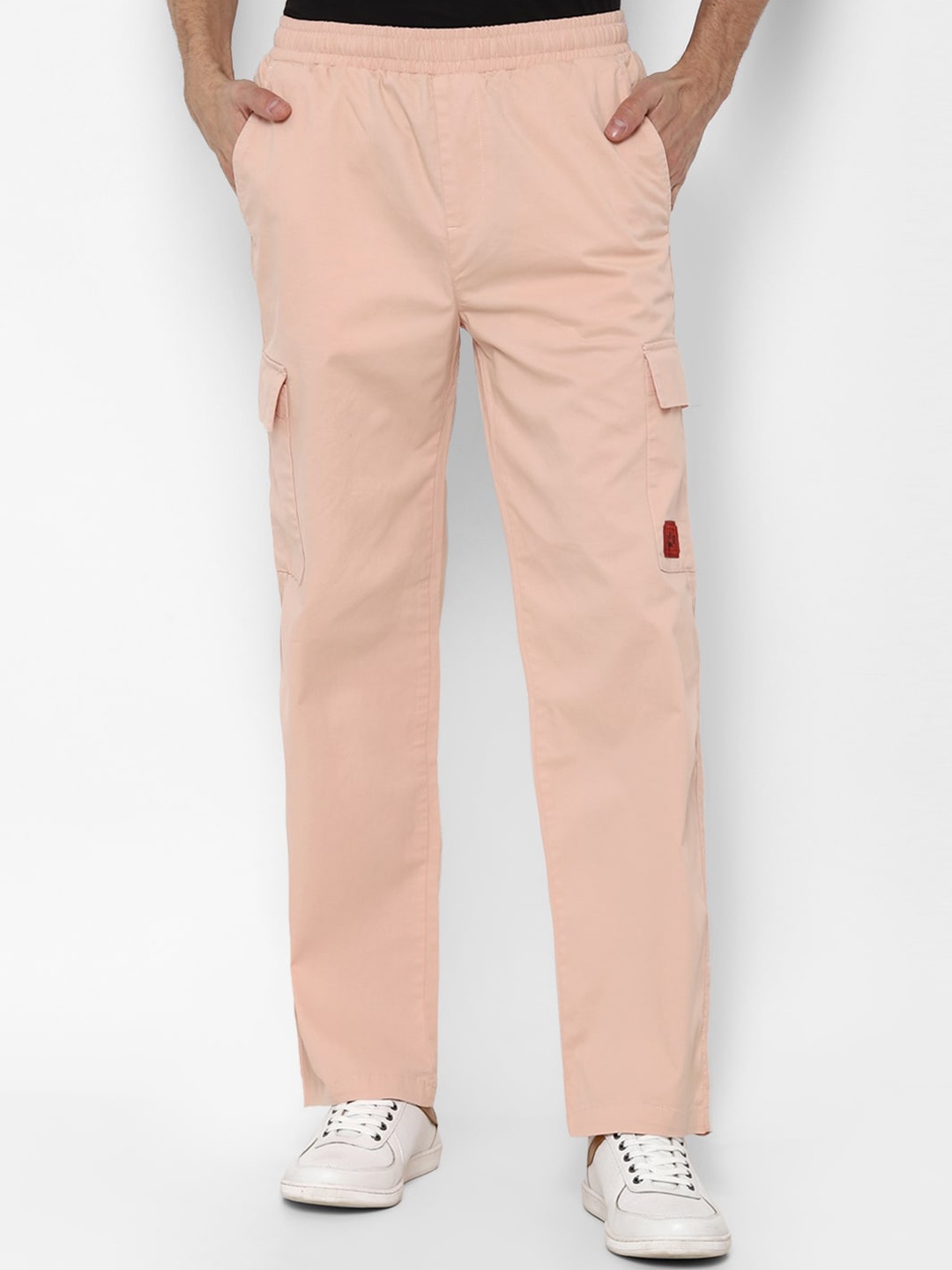 

FOREVER 21 Men Peach-Coloured Cargos Trousers