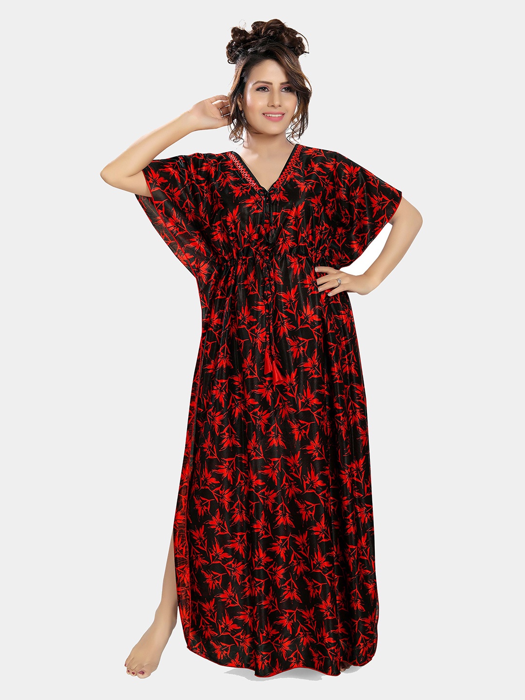 

Ever Loved Black Printed Maxi Nightdress