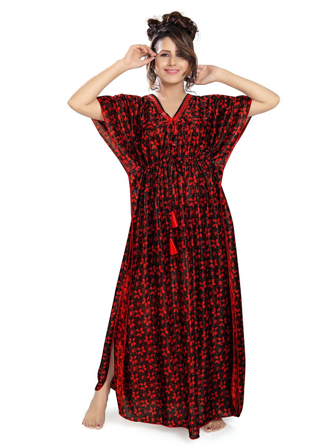 

Ever Loved Black Printed Maxi Nightdress