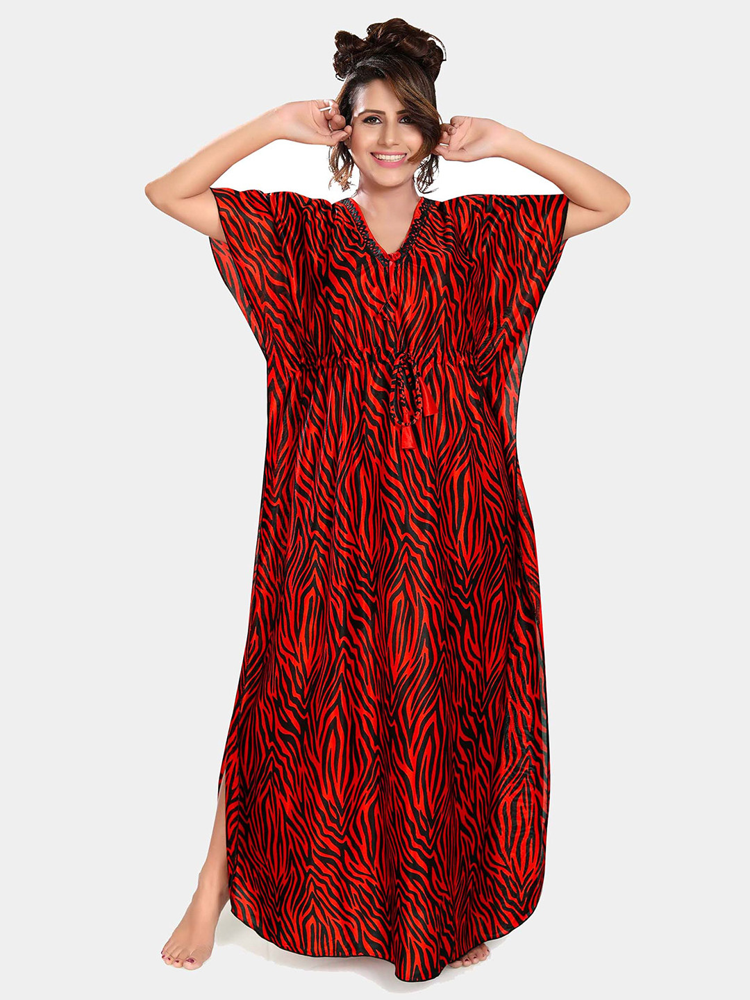 

Ever Loved Black Printed Maxi Nightdress