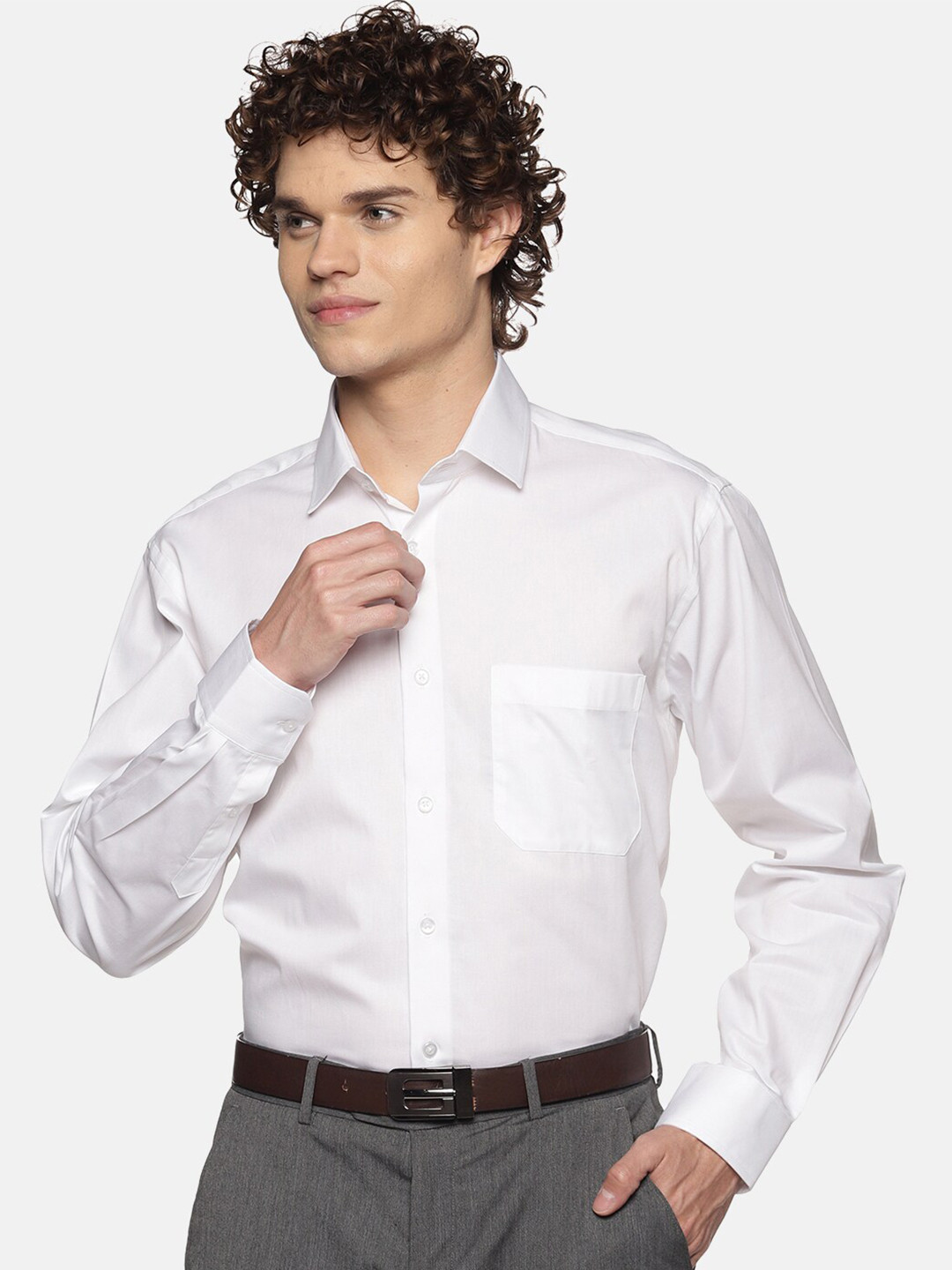 

DON VINO Men White Solid Relaxed Cotton Formal Shirt