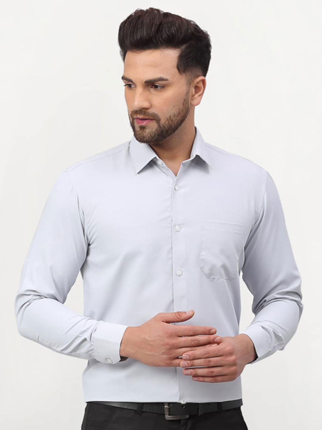 

JAINISH Men Grey Standard Formal Shirt