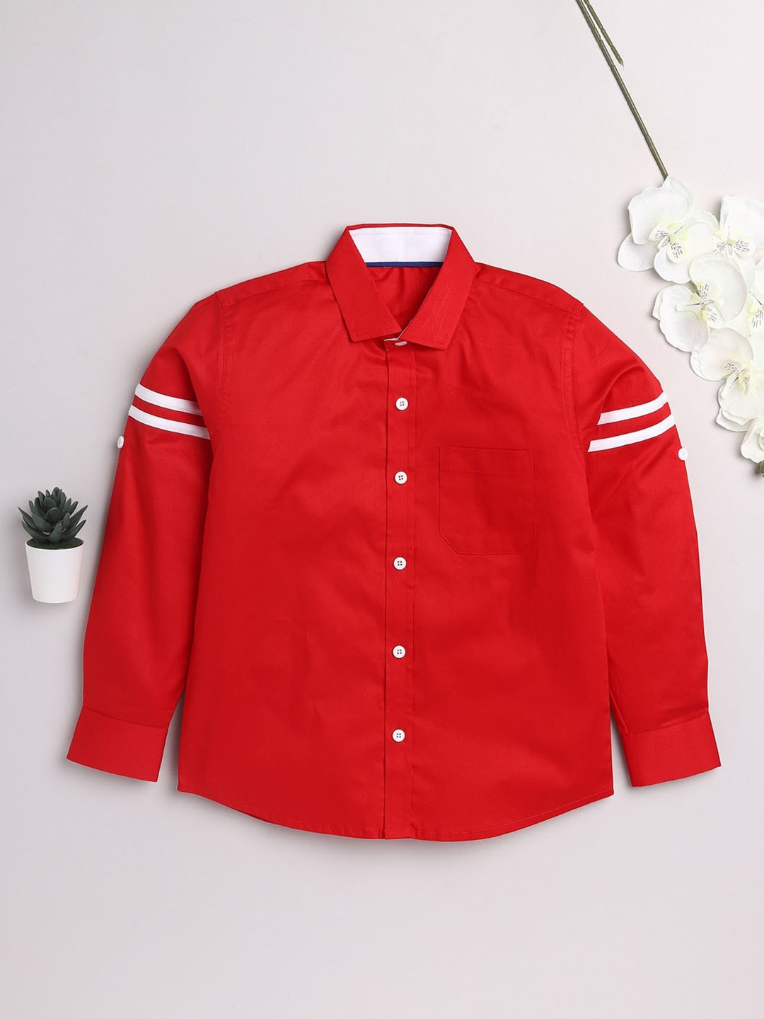 

JBN Creation Boys Red Classic Casual Shirt