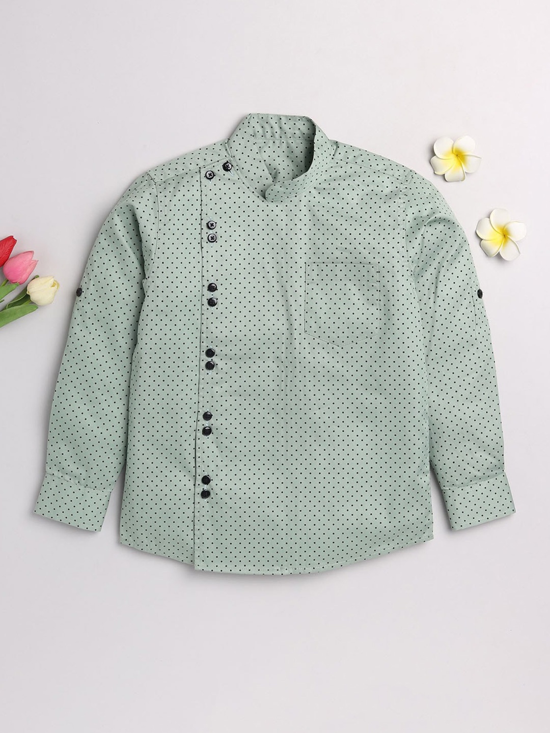 

JBN Creation Boys Sea Green Classic Printed Casual Shirt