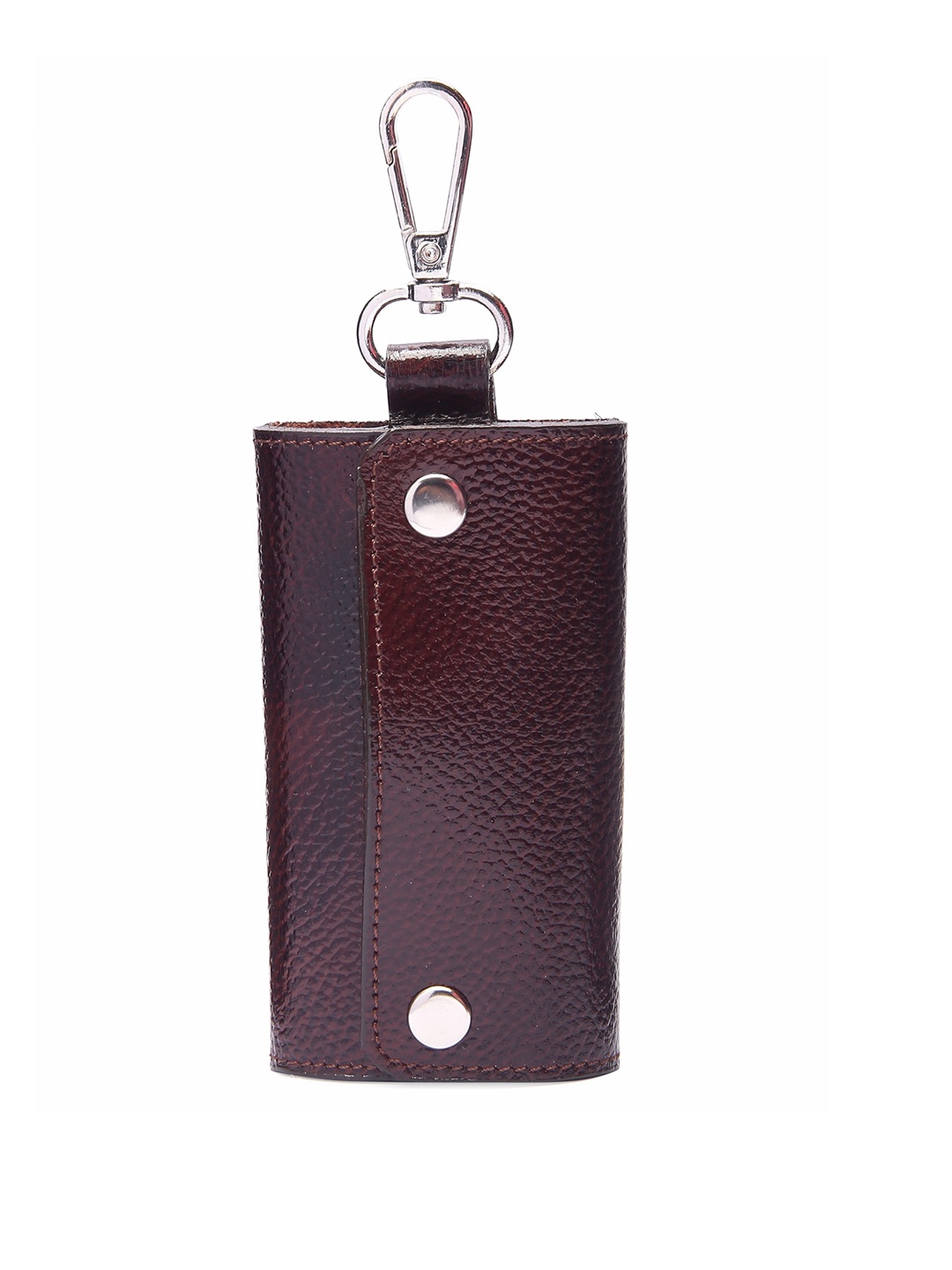 

Instabuyz Coffee Brown Textured Leather Keychain